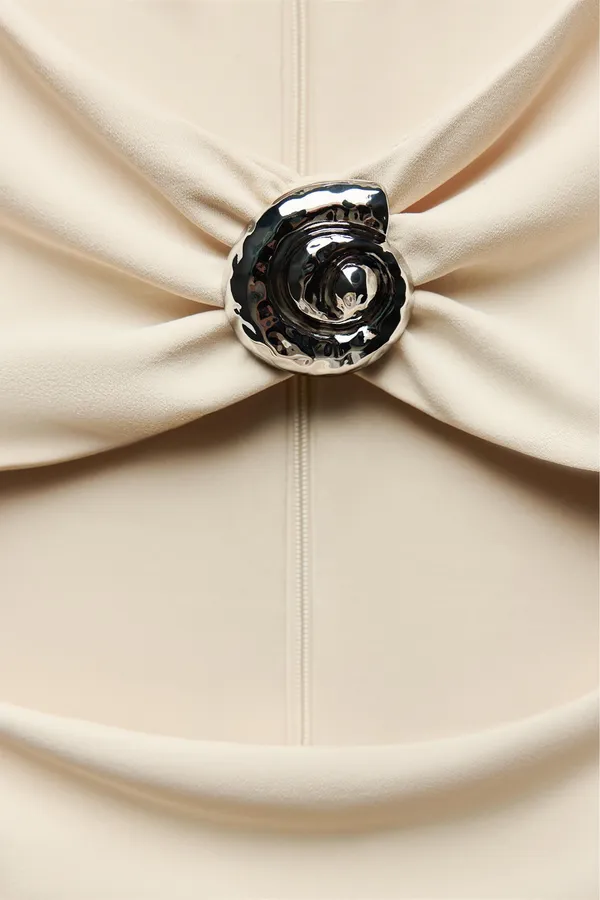 Zara maxi dress conch cutout fitted bodycon party cocktail evening wedding - Image 9