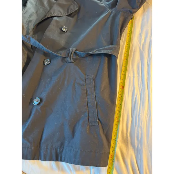Eddie Bauer Womens Black Double Breasted Belted Trench Coat Jacket Size XL - Image 8