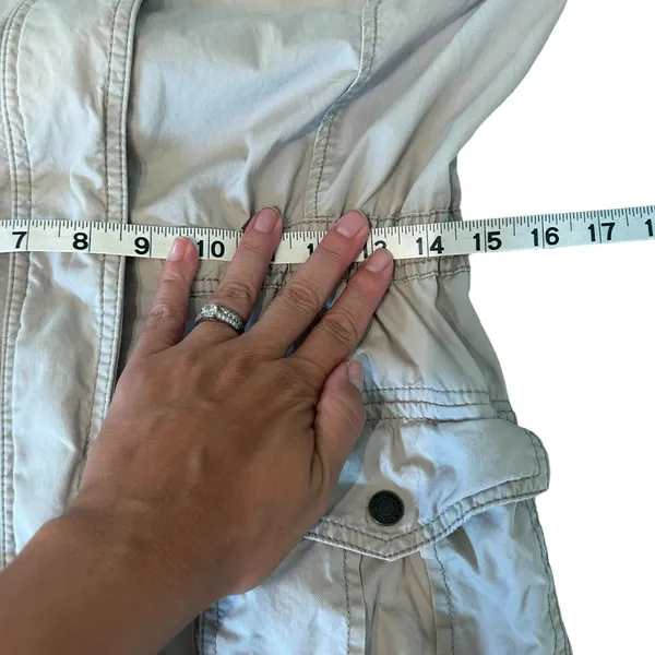 A&F Womens Size S Tan Hoodie Snap Jacket‎ Cotton Abercrombie Fitch - Image 8