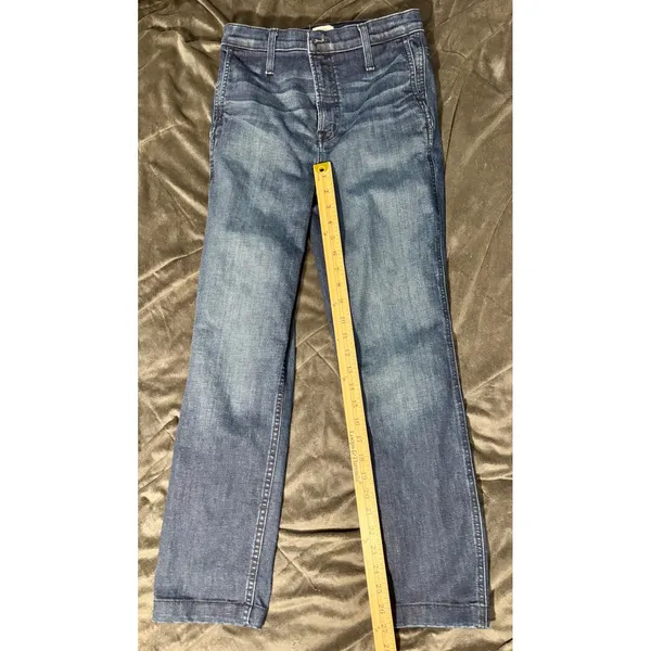 J.Crew Vintage Straight High Rise Jeans Dark Wash Blue Denim Size 26 - Image 4