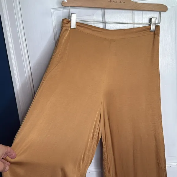 Young Fabulous and Broke Aiko Silky Satin Wide Leg High Waist Pant W1538 Sz S - Image 5