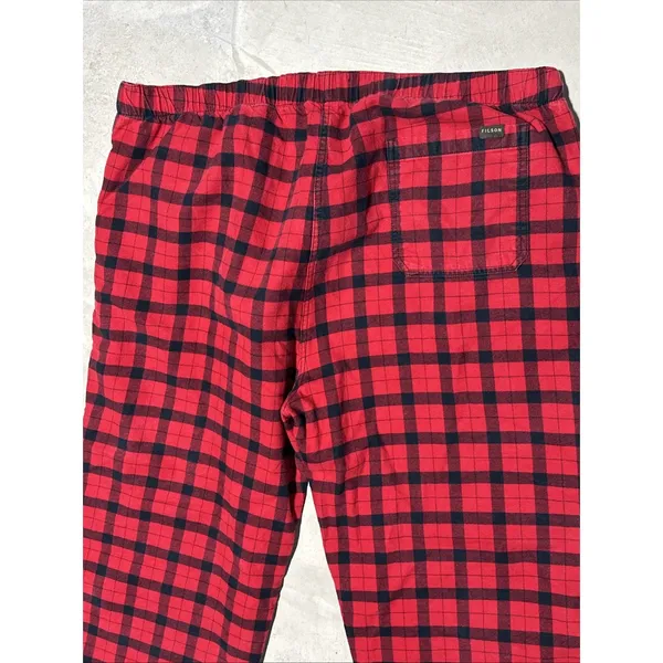 Filson Men's Red & Black Plaid Lounge Pajama Pants 2XL Cotton Blend Heavy Thick - Image 8