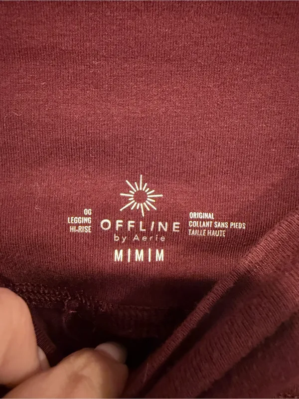 Aerie offline OG cotton High-Waist Burgundy‎ Leggings - Image 2
