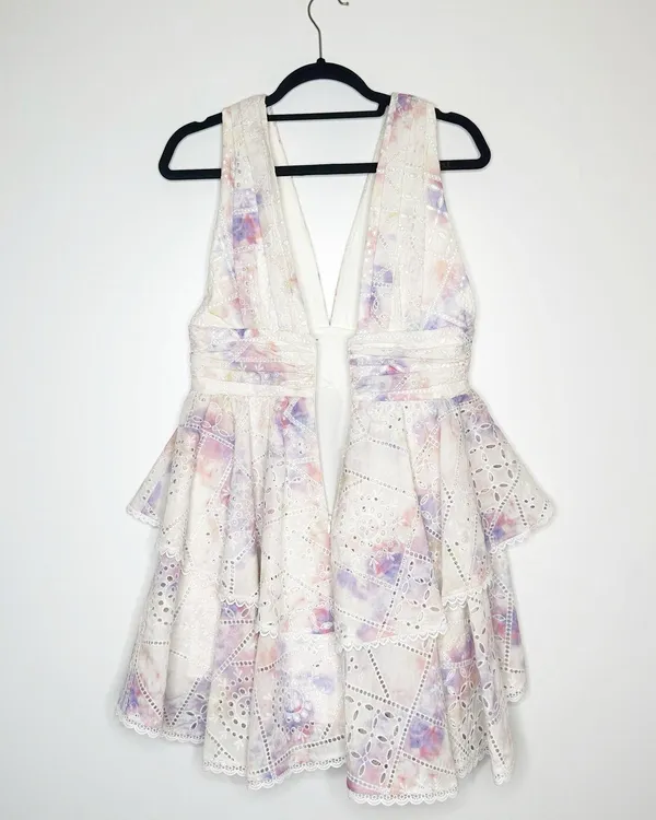 NEW Gianni Bini Pastel Tiered Ruffle Mini Dress Women's Size 6 - Image 5