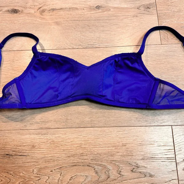 Aerie Pretty Luxury Blue Medium M Sequin Bra Bow‎ Accent Adjustable Straps - Image 3