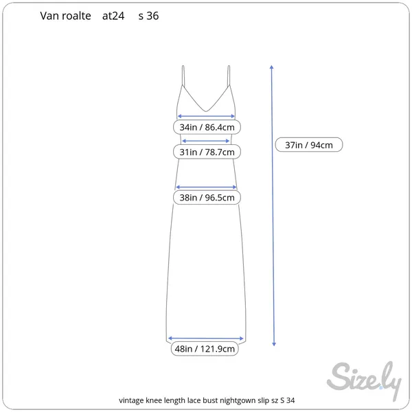 nightgown slip vintage knee length sheer bust white - Image 3