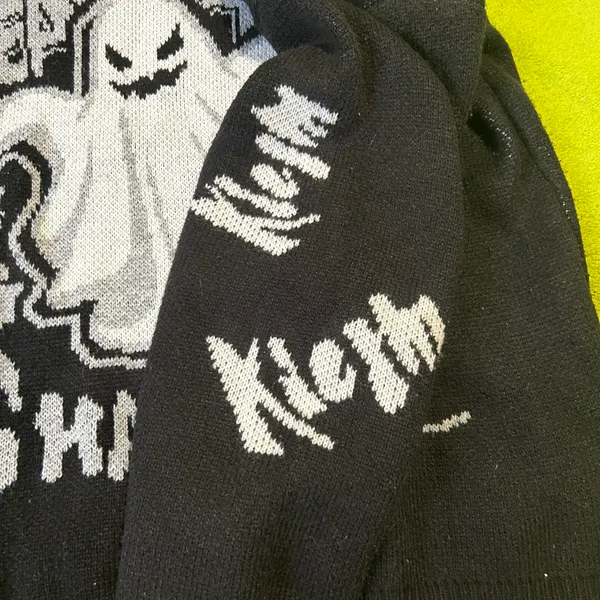 Halloween Ghost Sweater Black - Image 3