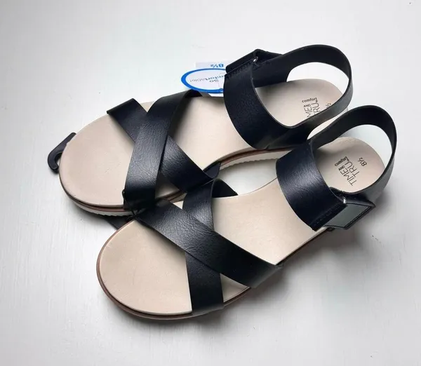 Time and Tru Adjustable Ankle Strap So Comfortable Black Sandals Sz 8.5 NWT - Image 16