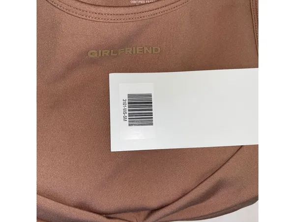NWT Girlfriend Collective Quinn Tank Top Earth Brown Ruched Twist High Neck Sm - Image 5