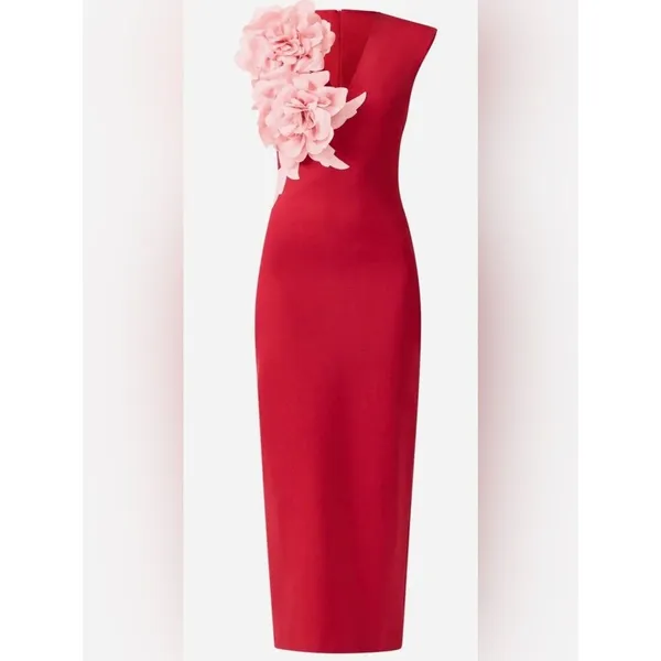 NEW Elliatt Zahara Floral Appliqué Sleeveless Red Midi Gown sz M - Image 2