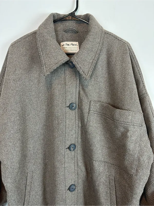 Free People Jessica Shirt Jacket Size L - Image 4