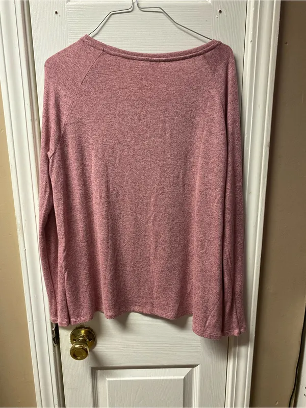Old Navy Women’s Long-Sleeve Scoop Neck Top - Rose Pink - Image 2
