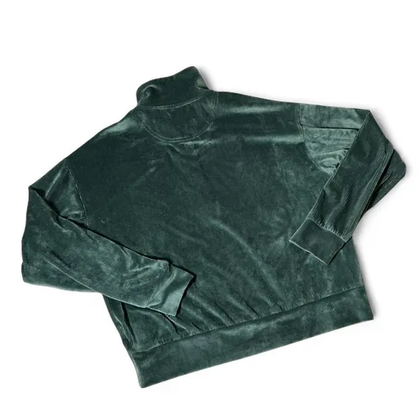 Vuori Womens Green Velour Corduroy‎ Quarter Zip Pullover Sweatshirt VW2059 Small - Image 6