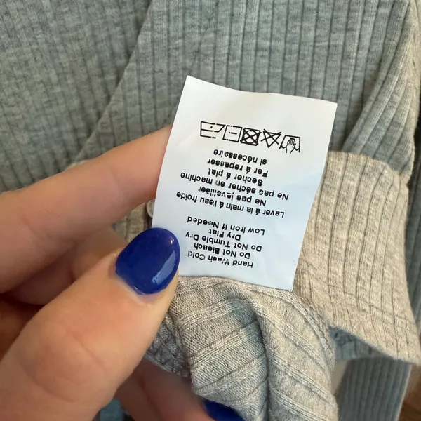 Lush Clothing Button Up Ribbed Long Sleeve Top in Grey - Image 8
