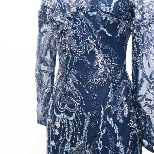 Dress‎ The Population | New! Elegant Navy Sophia Dress with Embroidered Sequins - Image 8