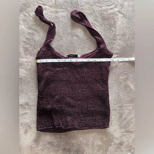 ZARA Knit Silky Stretch Plum Purple Lined Sweater Tank Top Women’s Sz M EUC - Image 7