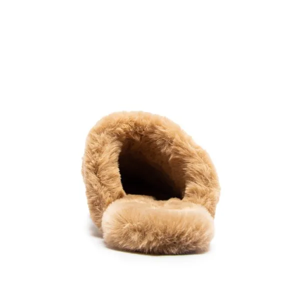 Qupid 1. Camel‎ Brown Fur-Lined Mule - Image 3