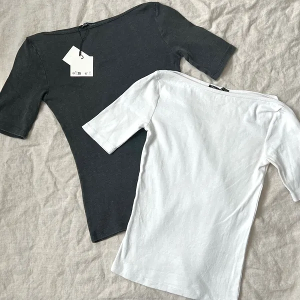 ZARA Grey Boat Neck Top - Image 4