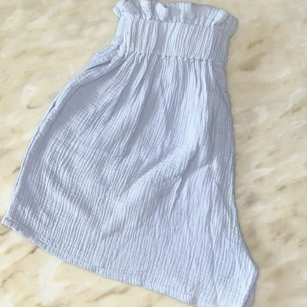 VICI Women’s Spring Paperbag High Waist Baby Blue Pull On Cotton Shorts Sz Large - Image 3