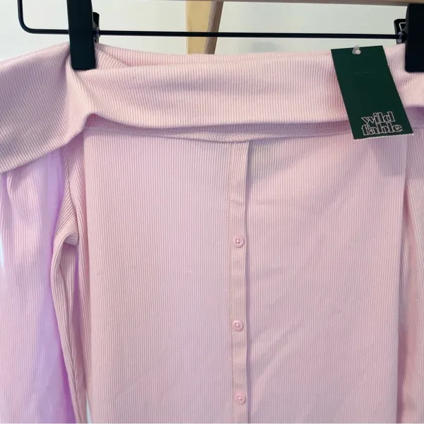 Wild Fable Women's Long Sleeve‎ Mini Bodycon Dress Light Pink Small - Image 2