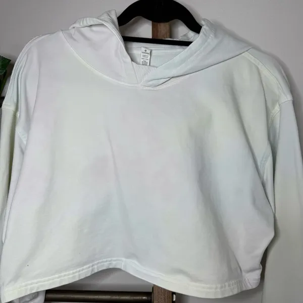 Lululemon Cropped Hoodie Sweatshirt Size 10‎ Stain - Image 3