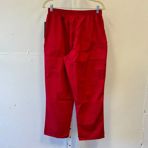 NWT Cherokee Workwear Red Scrub‎ Pants Petite Medium Elastic Waist Cargo Red - Image 2