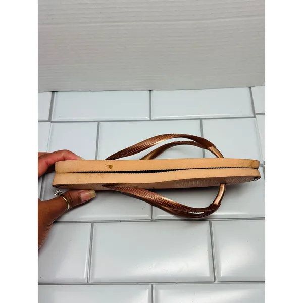 Havaianas Slim Flip Flops Rose Gold with Diamond-like stones embedded size 7/8 - Image 10