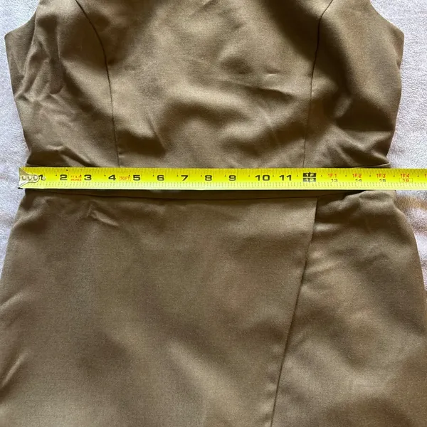 Talbots Marrotto Brown 99% Wool Sleeveless Wrap Front Sheath Dress 2 NEW - Image 8