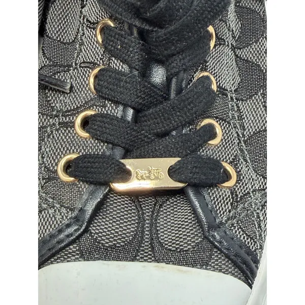 Coach Empire Signature Jacquard Low Top Sneakers Black Charcoal A00248 SIZE 7.5 - Image 3