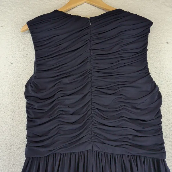 Brooks Brothers Red Fleece Navy Blue Ruched Sleeveless Jersey Dress XL - Image 5