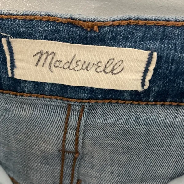 Madewell Womens Denim Shorts High Rise Button Fly Raw Hem Blue Size 25 - Image 5