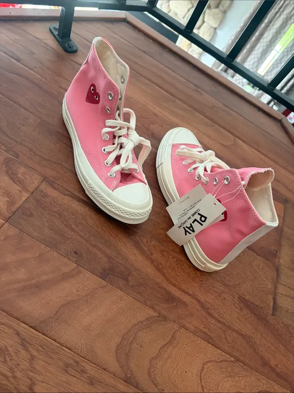 NWT Converse X Comme des Garcons 70 High-Top Sneakers Pink Size 7 - Image 6