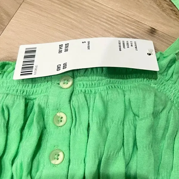 NEW Urban Outfitters Tulla Smocked Green Cami Top Women’s Small - Image 3