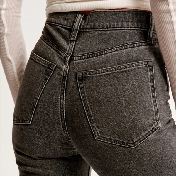 Abercrombie Ultra High Rise 90s Slim Straight Jean, Grey, Size 29 (8) - Image 4