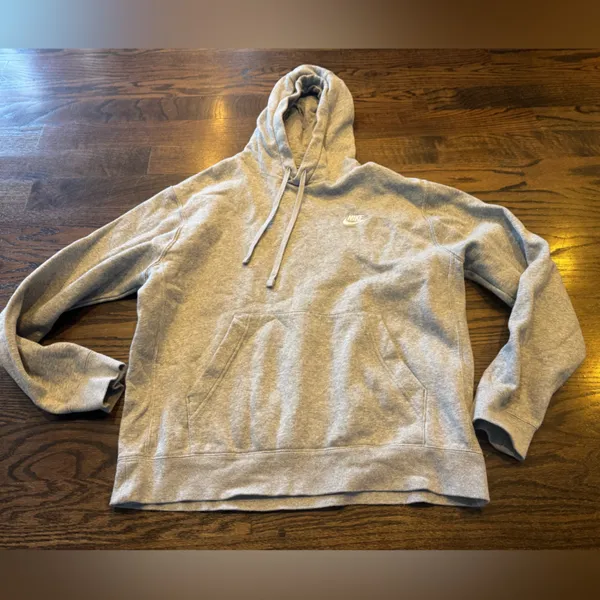 Nike Gray Hoodie Sweatshirt - Image 2