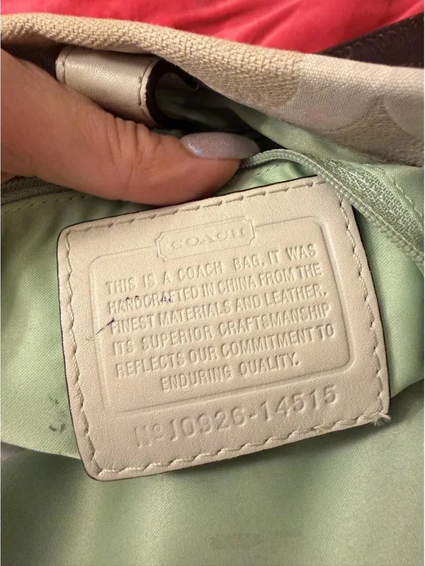 Vintage White Coach Peyton Op Art Carryall Satchel 2009 - Image 8