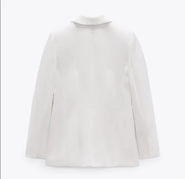 ZARA blazer white waisted tailored tuxado suit jacket - Image 3