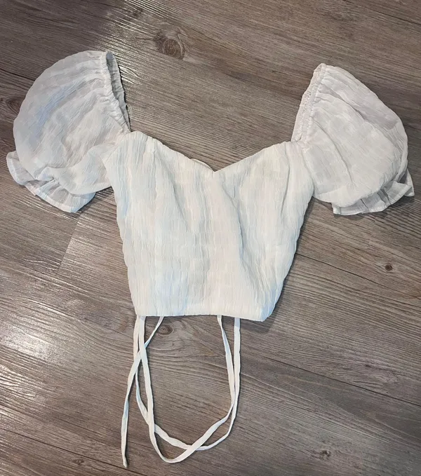 White Tie Back Top - Image 3