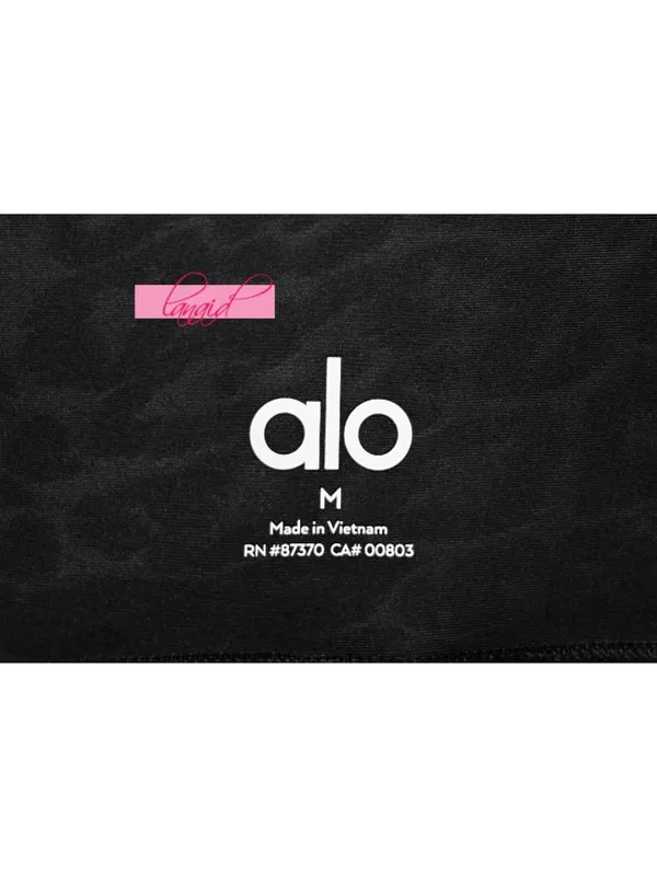 Alo Airlift High-Waist Leopard Debossed Leggings Black Hi-Rise Waisted Tights M - Image 7
