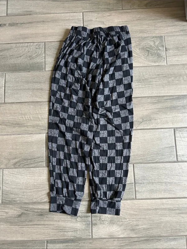 Black & Gray Check Lounge Pajama Pants - Image 4