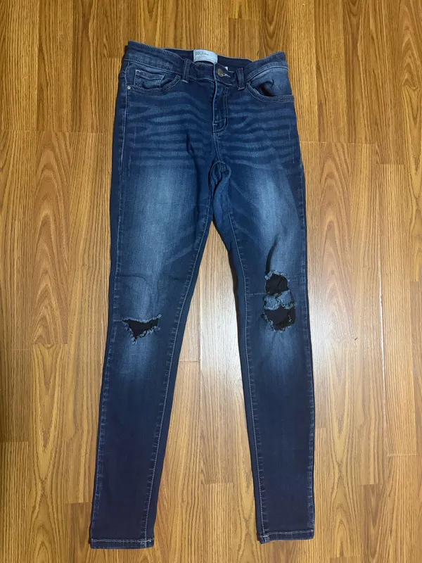 BKE Stella Mid Rise Skinny Ripped Whiskered Jeans 27 - Image 2