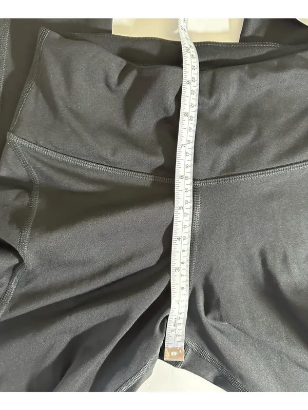 Nike Black High-Waist Dri-FIT Leggings with White Swoosh Sz XS - Image 9