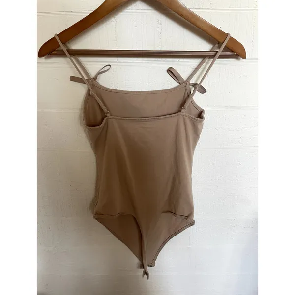 AMERICAN EAGLE Bow Strap Bodysuit Beige Size Small S Spaghetti Cami Tank Top - Image 5