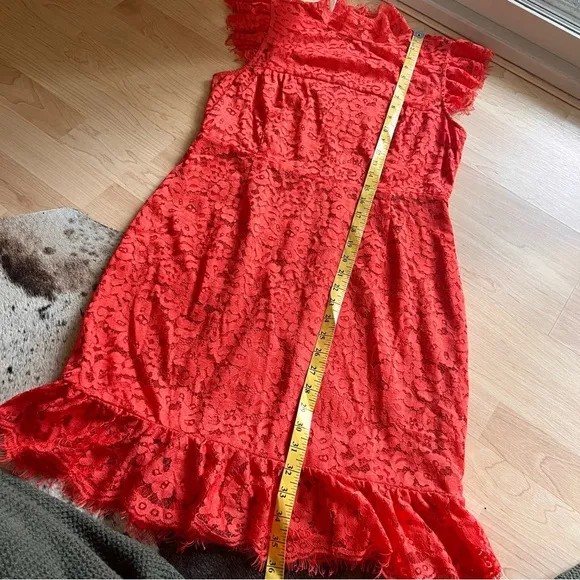 Revolve Aijek Orange Into The Night‎ Lace Mini Dress Size 3 Cocktail - Image 9