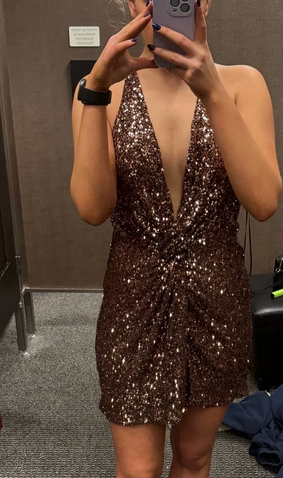 Sequin Twist Front Minidress  - Image 6