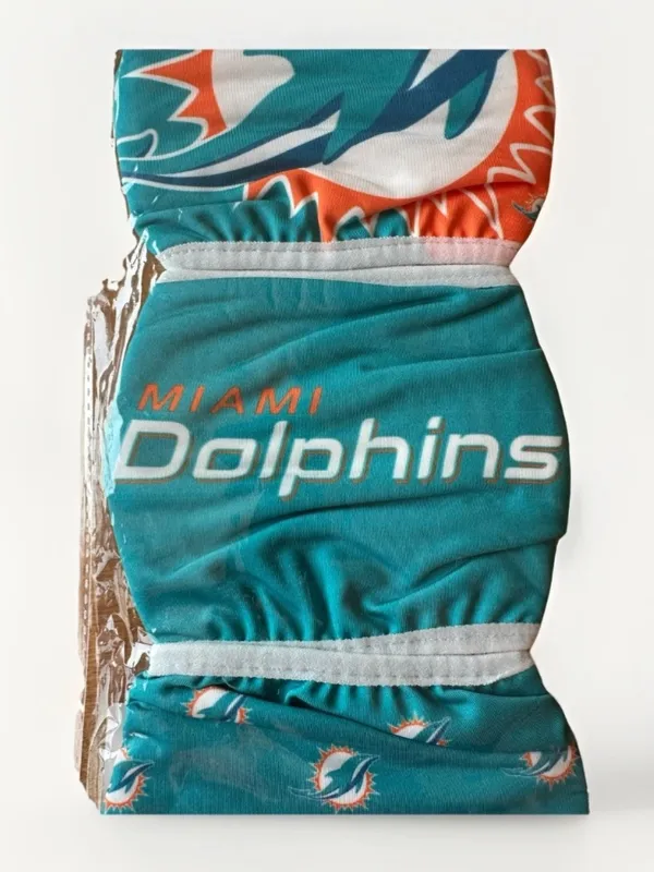 NFL Miami Dolphins Reusable Face Mask Set 3 Pack - Teal Orange White - Image 3