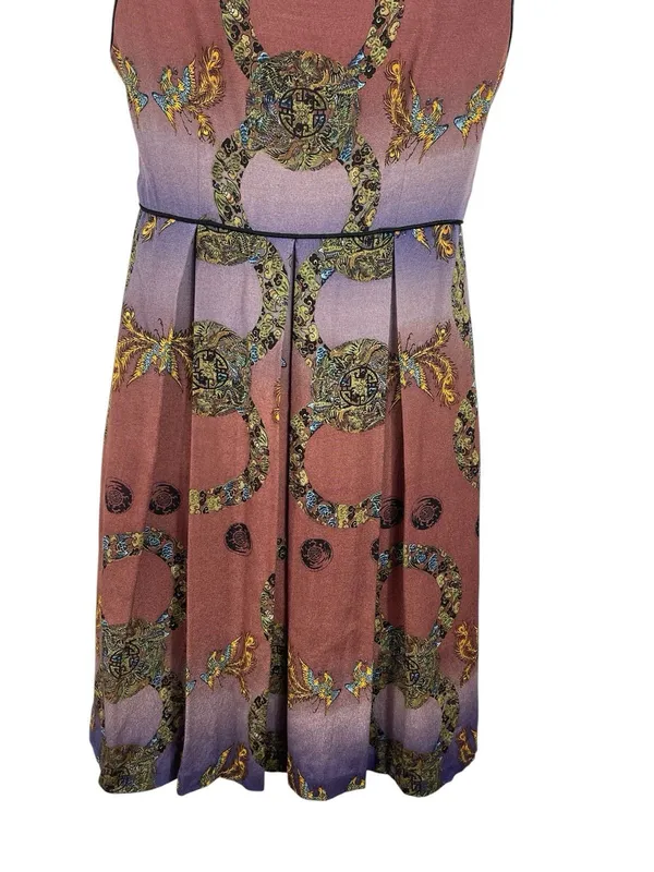 Vintage Y2K Asian Inspired Nicole Miller 2 Empire Waist Sleeveless Mini Dress - Image 6