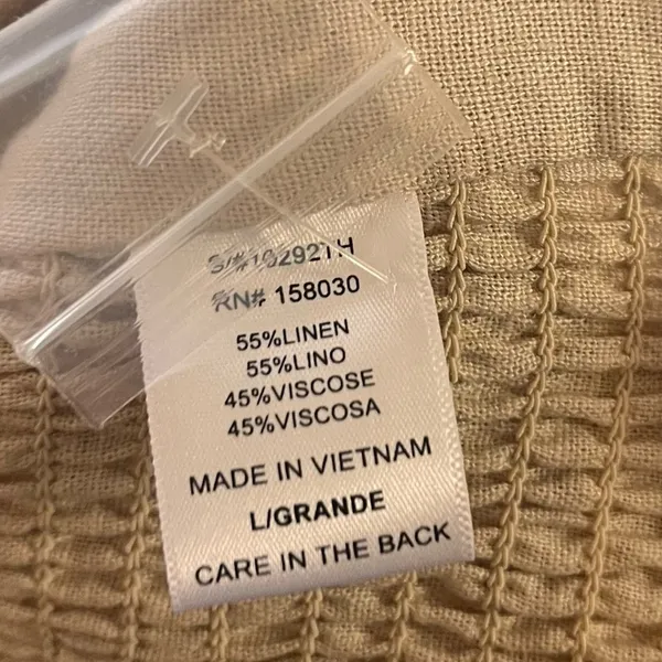 Love‎ Tree Linen Blend Button Front Tank Top Size Large - Image 8