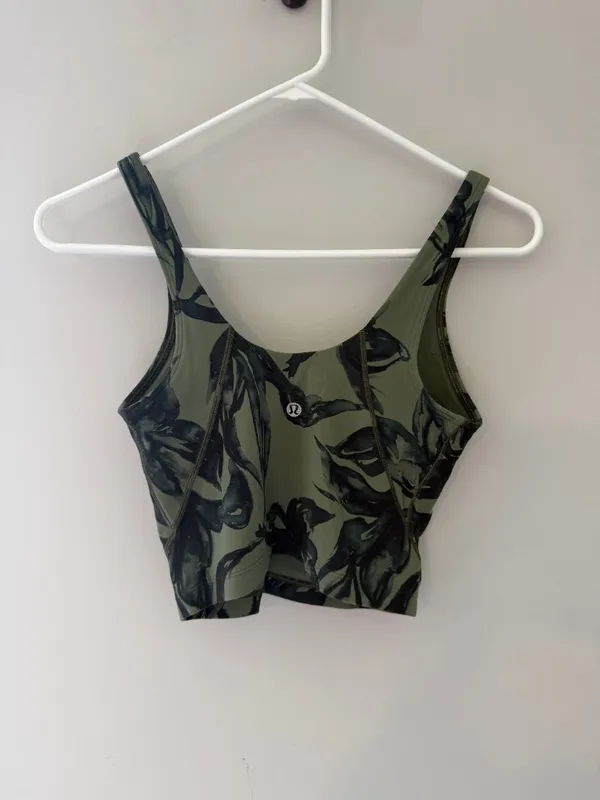 lululemon Align Tank Green Floral Print Size 4 - Image 4