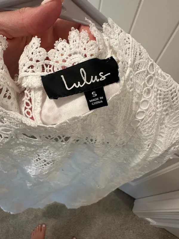 Lulus Lace White Dress - Image 4